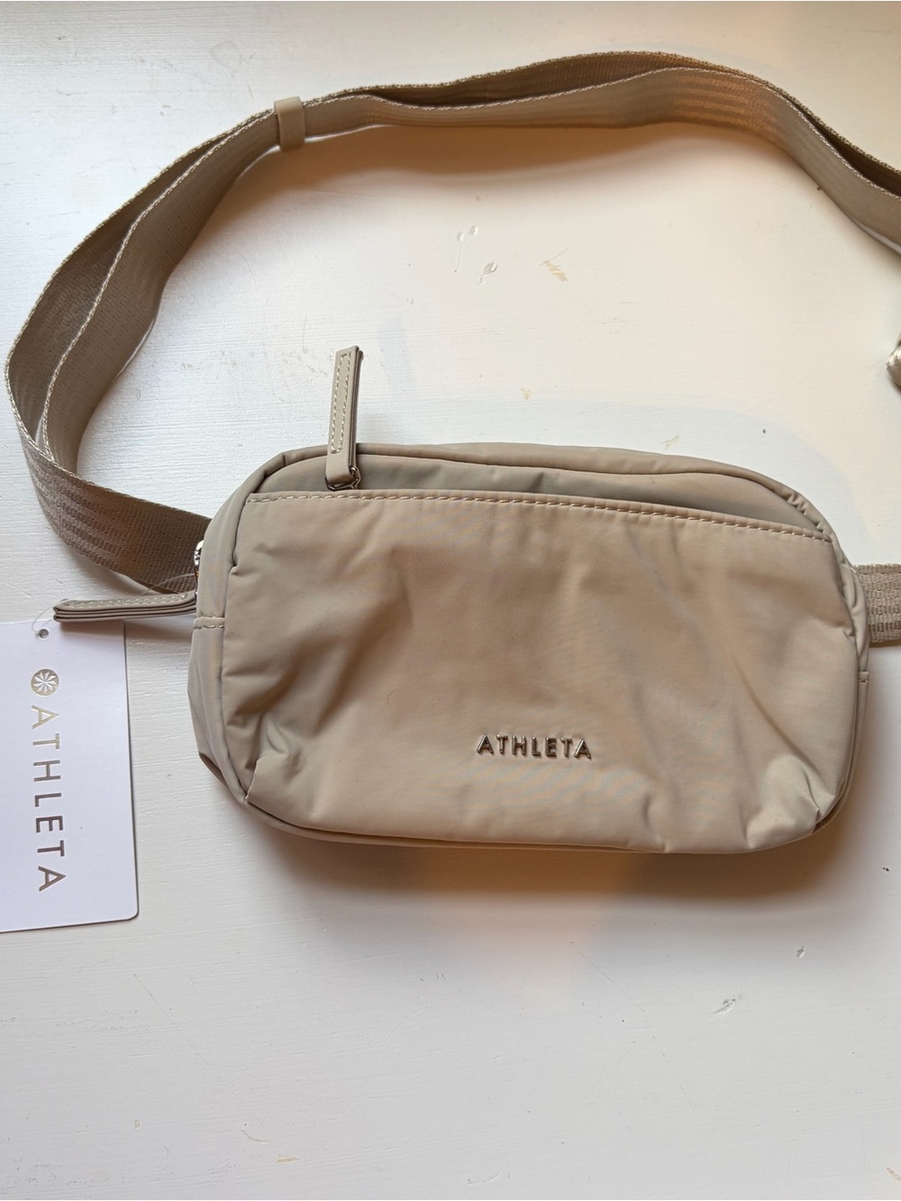 NWT Athleta Tan Beige All About Crossbody Belt Bag New Fanny Pack
